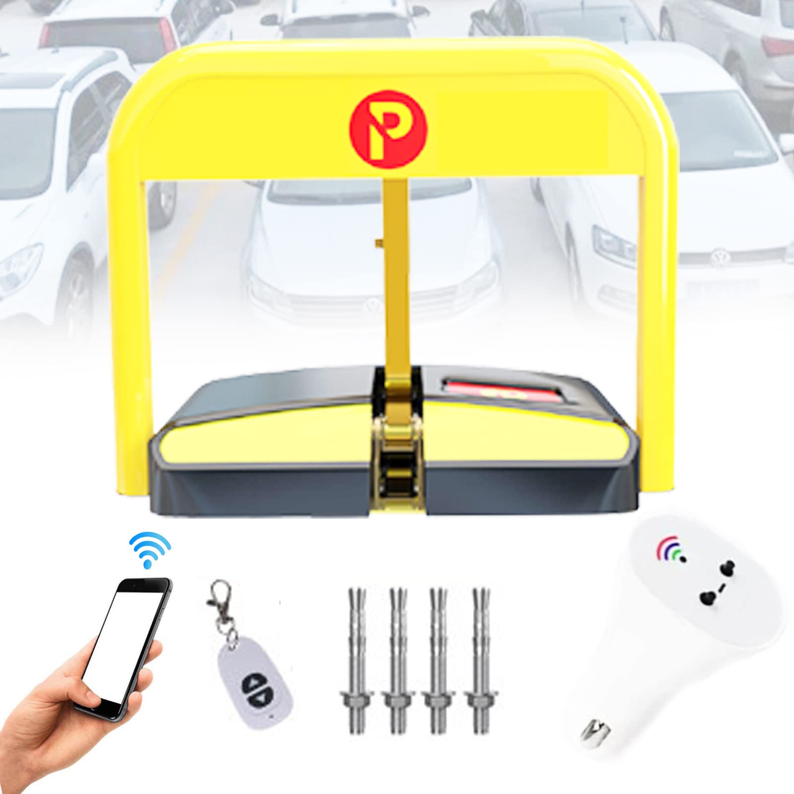 Barrière de Parking électrique avec Télécommande et Capteur, Distance de 50 M, Verrouillage de Stationnement Automatique, Verrou de Stationnement Auto à Télécommande