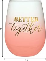Vista 5 de Slant Collections Set de regalo de boda de copas de vino, 20 onzas, mejor juntos