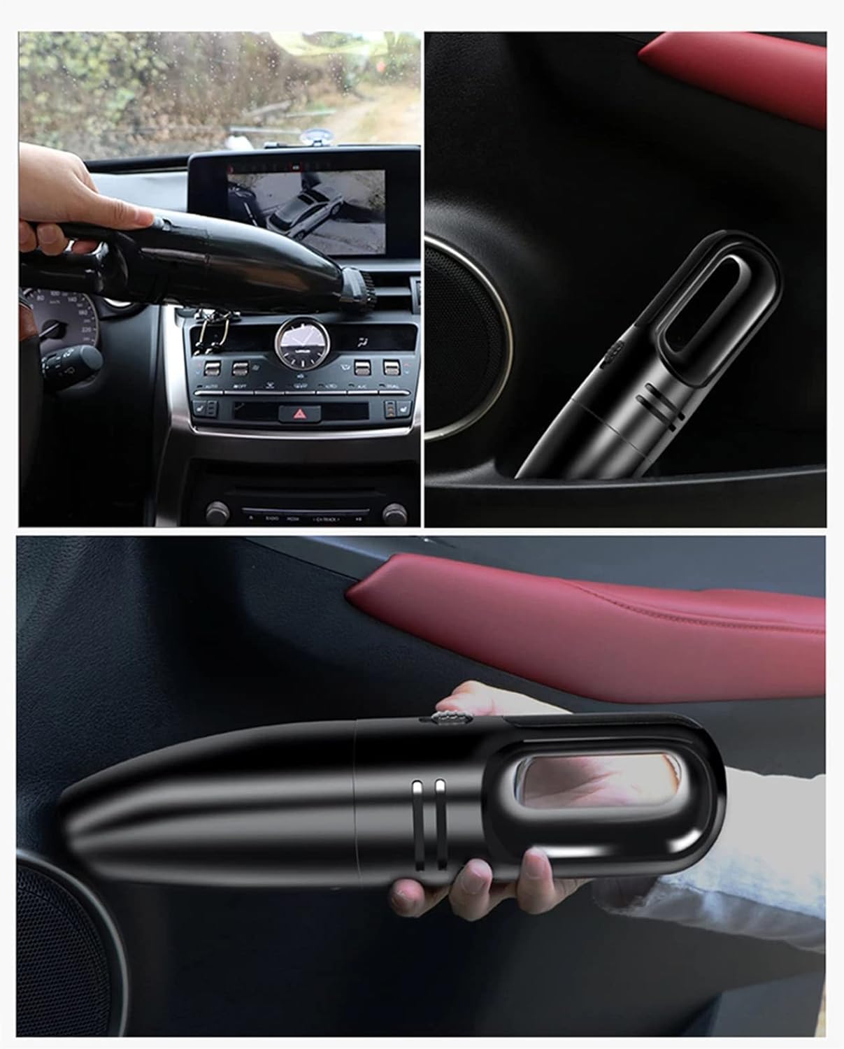 120W 8000PA Car Vacuum Cleaner High Suction Wet and Dry Dual-Use Mini Vacuum Cleaner Handheld for Home, Pet Hair, Car Cleaning,Gray,Wired