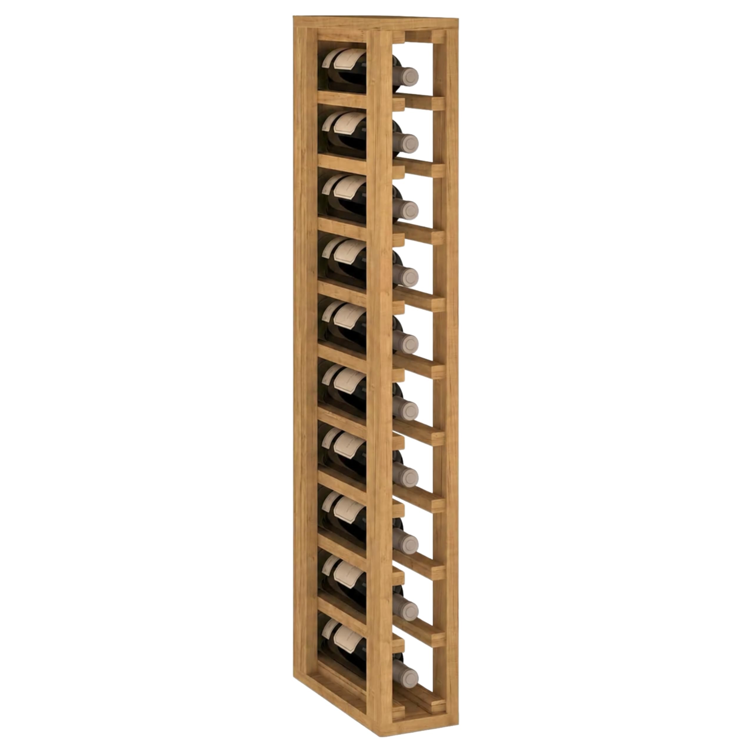 Portabottiglie in legno di quercia, 12 x 32 x 105 cm