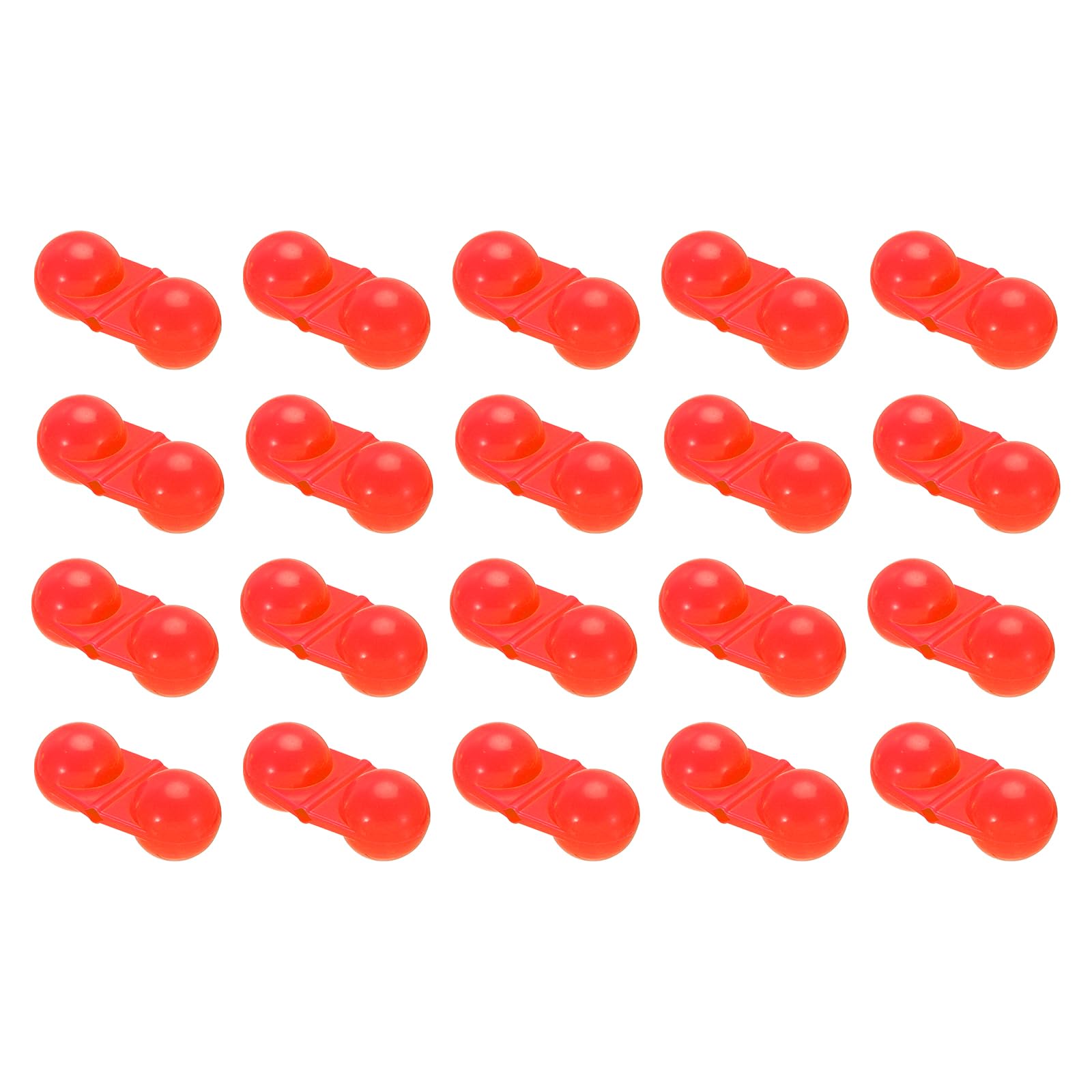 PATIKIL Fishing Double Rattle Beads, 20 Pack ABS Plastic Catfish Rattles Rig Fishing Bells Sea Fishing Beads Accessory for Lures Fish, Red