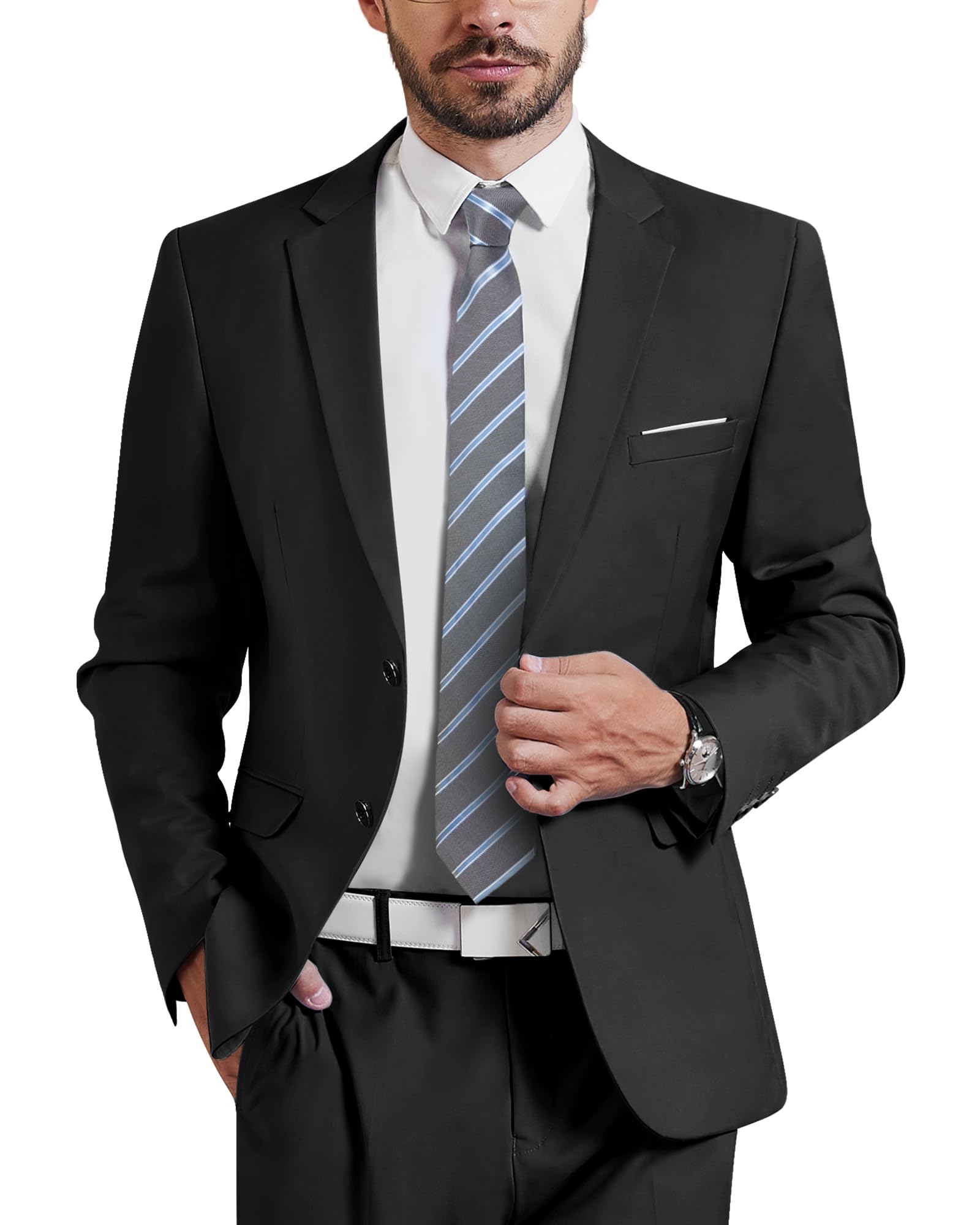 YNDMen's Two Button Slim Fit Suit Blazer, Casual Lightweight Jacket Sport CoatGlobal Recycled StandardGlobal Recycled StandardGlobal Recycled Standard