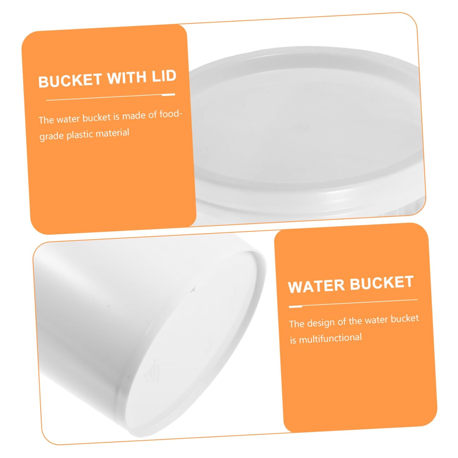 Ciieeo 16pcs Food-Grade Plastic Bucket Lid and Handle Portable Storage Container for Water Oil and Household Items Thick and Design for