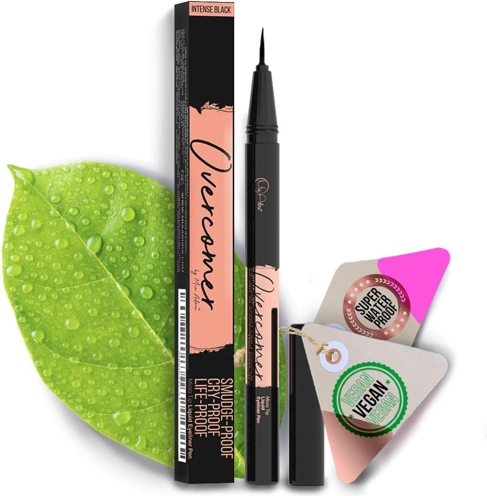 Premium Black Eyeliner with Precise Micro-Tip [Easy to Use], Waterproof, Smudgeproof - Free of Oil, Paraben & Cruelty. Long Lasting (12 Hour Wear), Lash Extensions & Falsies Safe