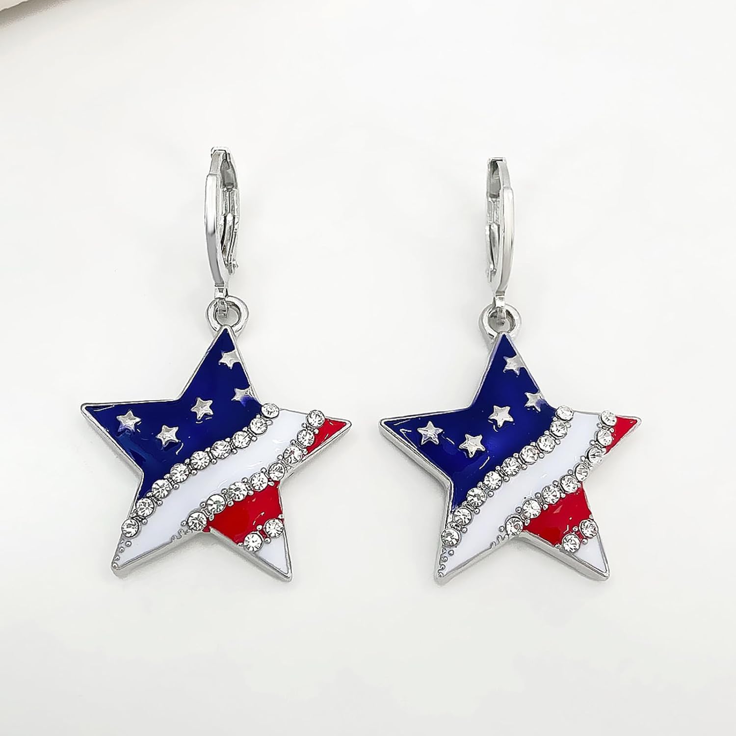 American Flag Earrings Patriotic Red White Blue Earrings for Women 4th of July USA Dangle Drop Earring Independence Day Star Earring Jewelry - Image 7