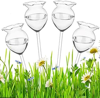 4 peças bebedouro de plantas globos auto-irrigadores de plantas lâmpadas de vidro transparente dispositivo de irrigação automática de plantas globos de irrigação automática para ambientes internos e externos