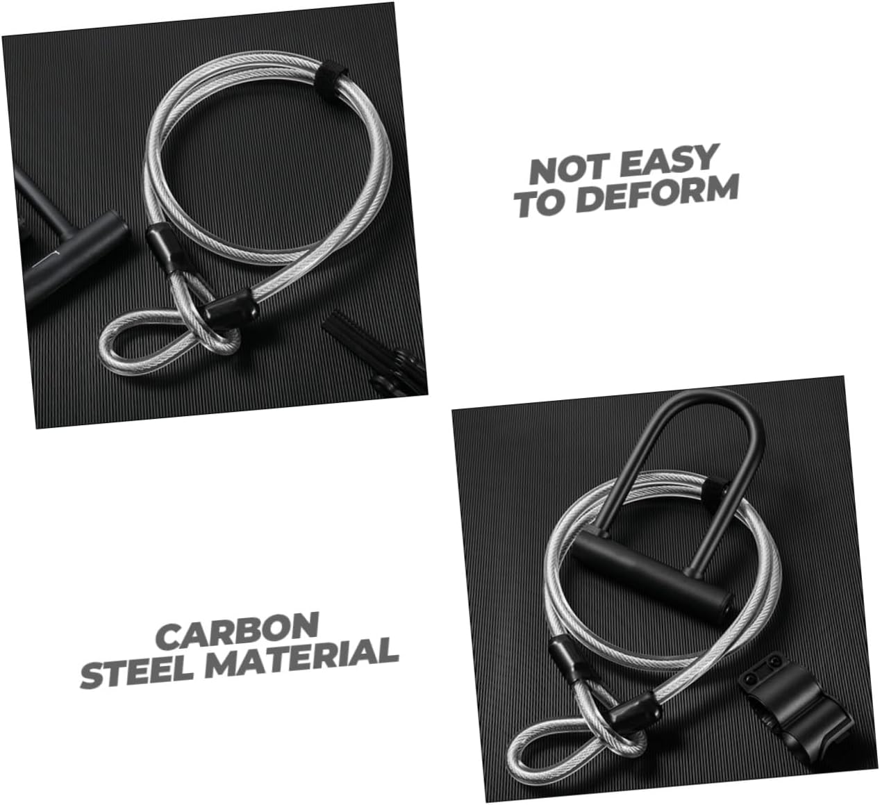 Double Security Cable Lock for Theft Lock for Road and Mountain Easy to Use Flexible for Indoor and Outdoor Use