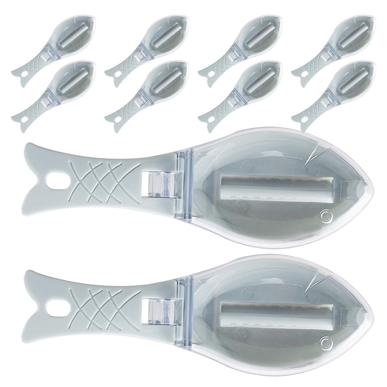 Toyvian 10 Pezzi Squamatore Pesce con Coperchio Integrato Strumento Manuale per Rimozione Rapida e Pulita delle Squame Utile per Cucina Casalinga e Ristoranti