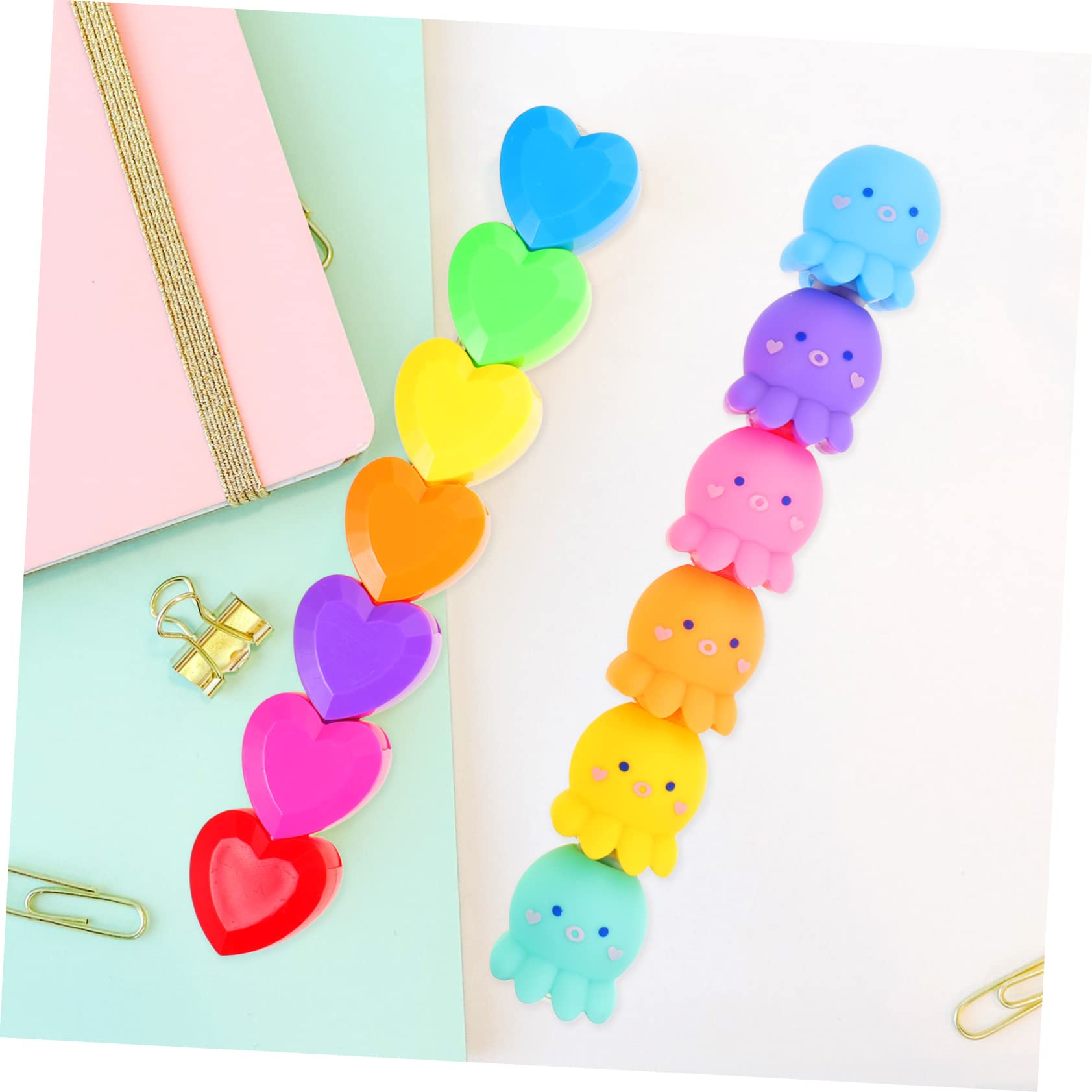 OSALADI 5 Sätze Cartoon Textmarker Herzform Bunte Fluoreszierende Marker Für Schule Und Büro Für Notizen Scrapbooking Und Kreative Projekte 25 Stück * 5