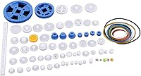 Vista 4 de Juego de 80 piezas de engranajes de plástico, polea, corona, engranaje, kit de gusano, robot, motor de automóvil, juguete de piezas de bricolaje