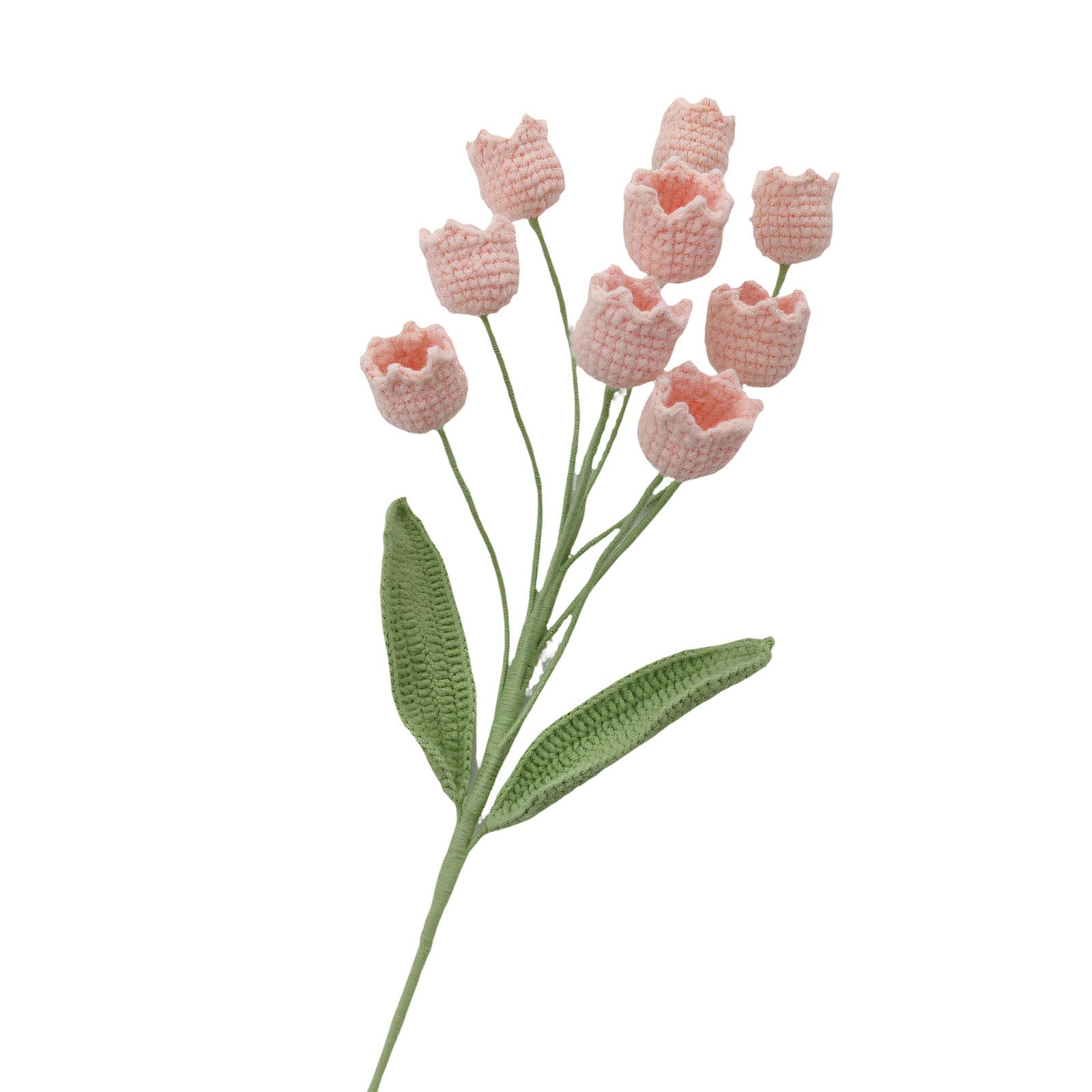 ZEPFJHE 9Pieces Artificial Crochet Lilies of the Valley Bouquets Wool Flower for Home Decors Gift Wedding Centerpieces Artificial Hanging Flower