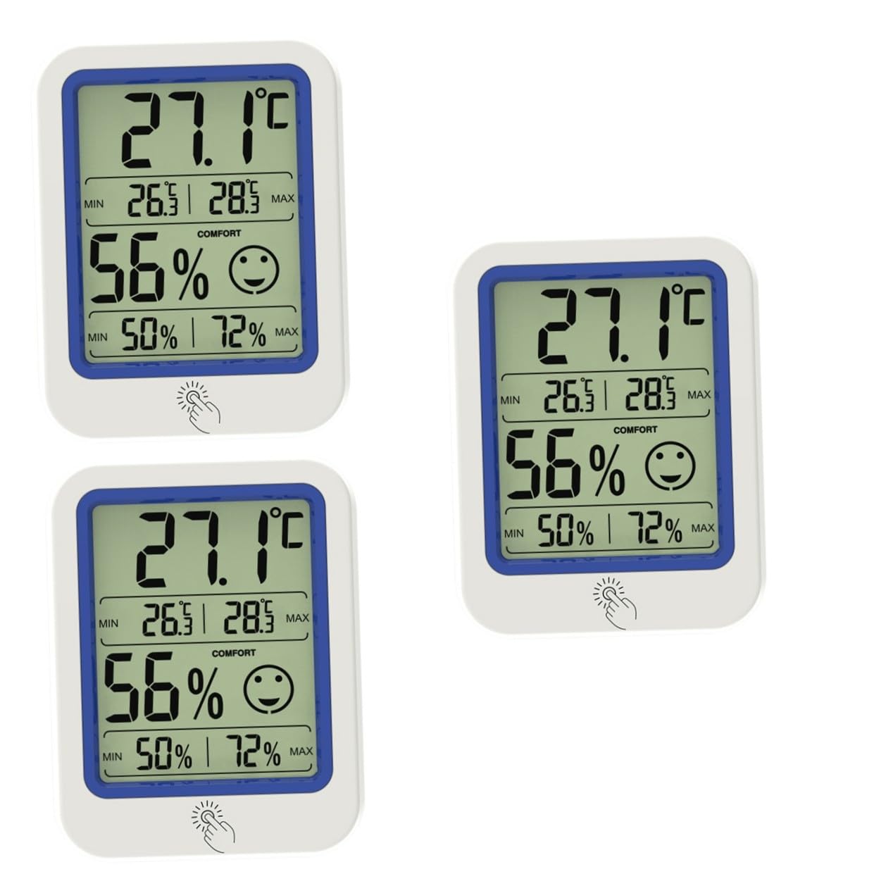 POPETPOP 3 Pièces thermomètre jauge d'humidité intérieure d'intérieur numérique termometre d intérieure thermometre intérieur hygroscope numérique d'extérieur hygrothermographe d'intérieur