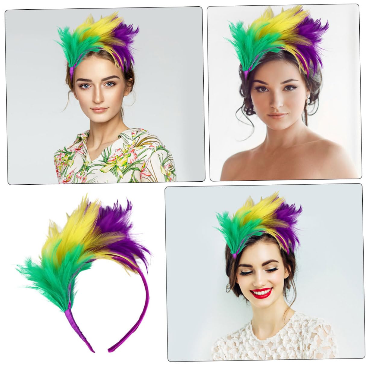 minkissy 2 Sztuk Z Pałąkiem Głowę Accesorios Para Mujer Prom Tiara Akcesoria Dla Nowożeńców Pierzasty Chluba Szalony Opaski Głowę W Stylu Vintage Opaska Do Włosów Zapięcie Do