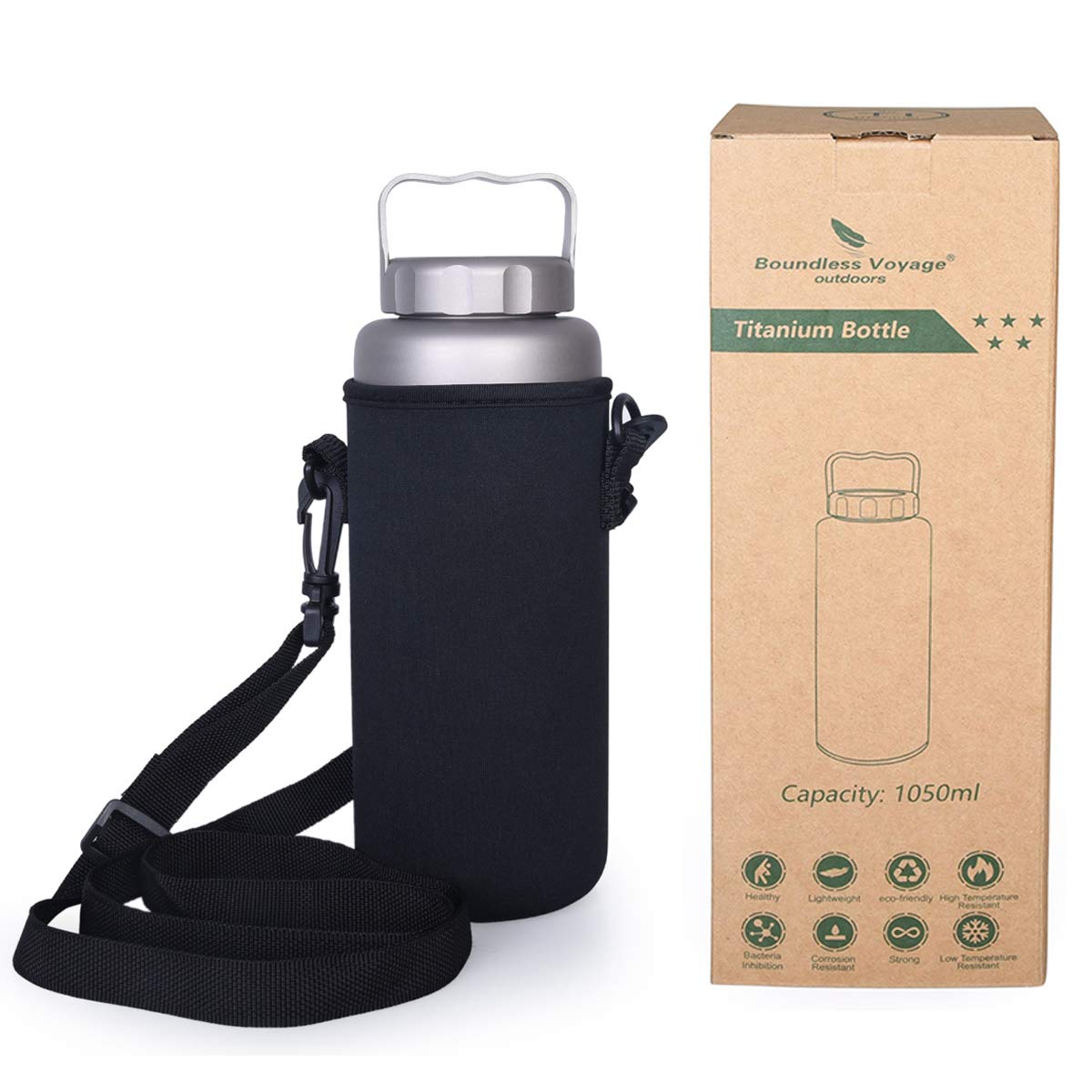 Poêle à Frire En Titane 1000ml IBasingo Avec Poignées Pliantes Et Couvercle - Ustensile Randonnée Camping Léger Ti2065C