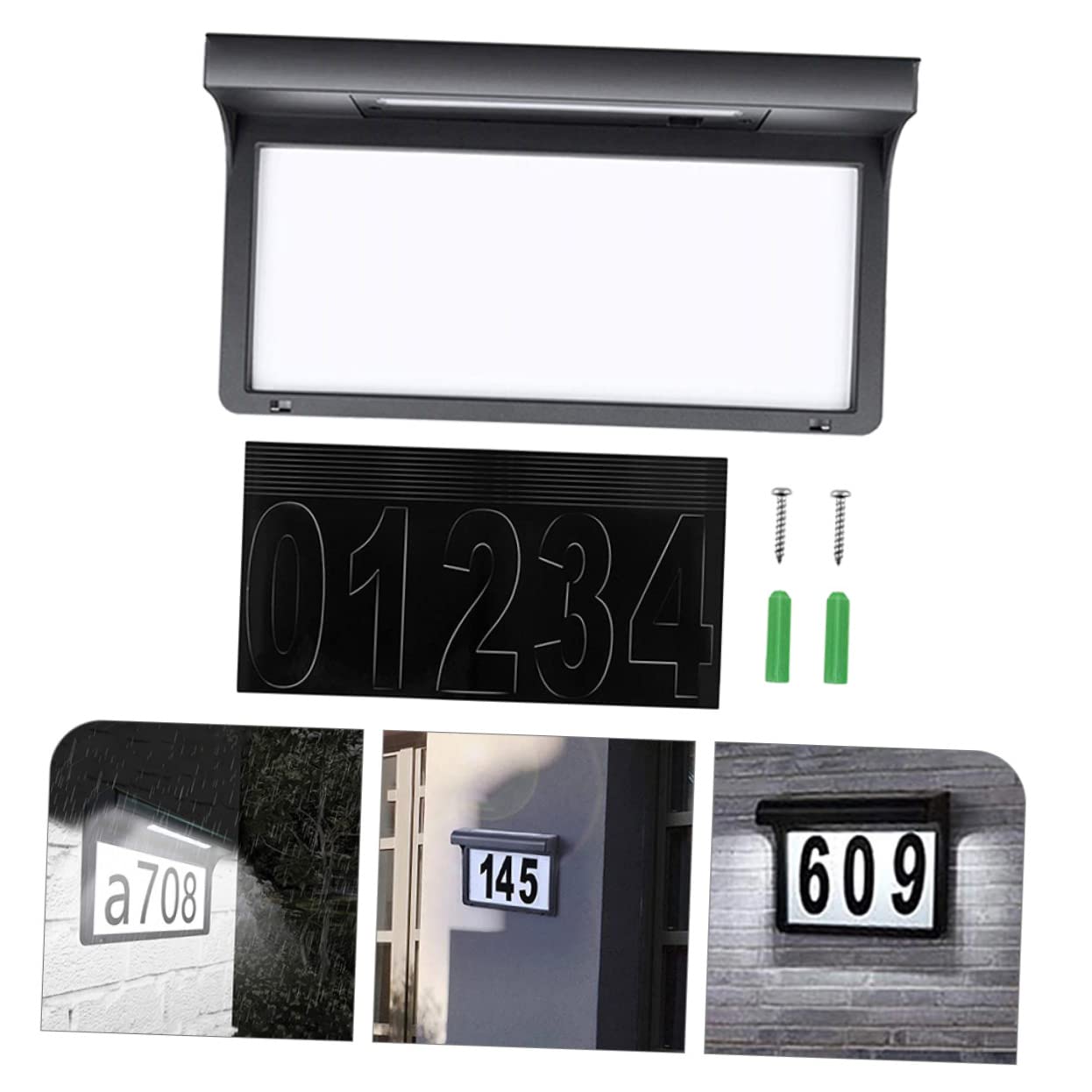 Targa Indirizzo Casa Solare a LED 6 Luci 1.2v 600mah Nera