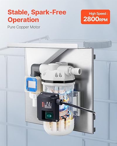 Miniatura 4 de VEVOR Kit de bomba de transferencia DEF de 110 V, 10.5 GPM, bomba de agua eléctrica autocebante de diafragma para urea de líquido de escape diésel,