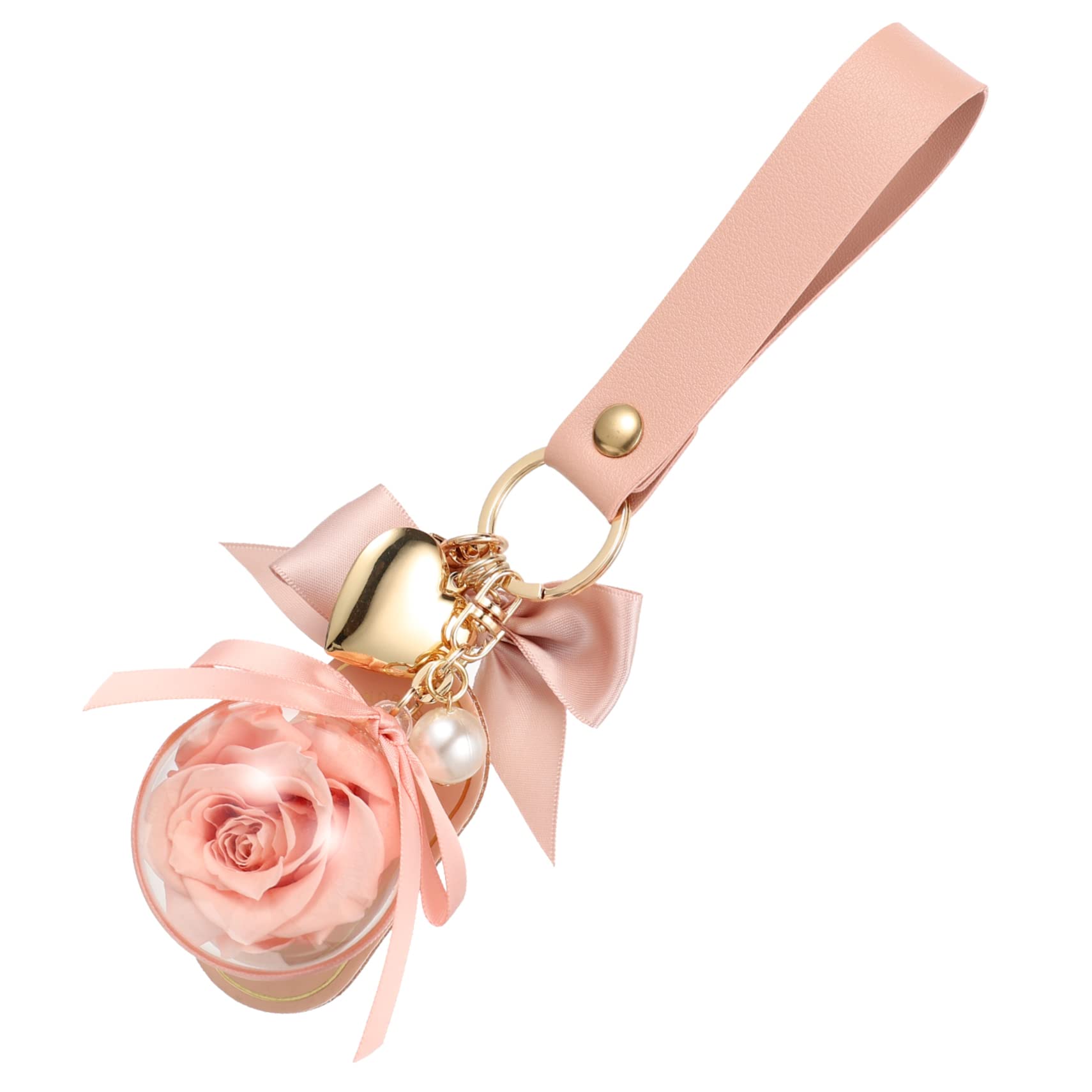 BESPORTBLE llavero flor preservada accesorios artesanía rosa llavero señoras cadena rosa rosas llaveros Precioso llavero colgante de bolsas decorativas keychains Acrílico
