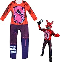Vista 2 de Jiejiesheng Disfraz de oso de peluche de Halloween para niños, disfraz de cinco noches en Freddy, estilo de impresión 3D, trajes Zentai 120, 5T