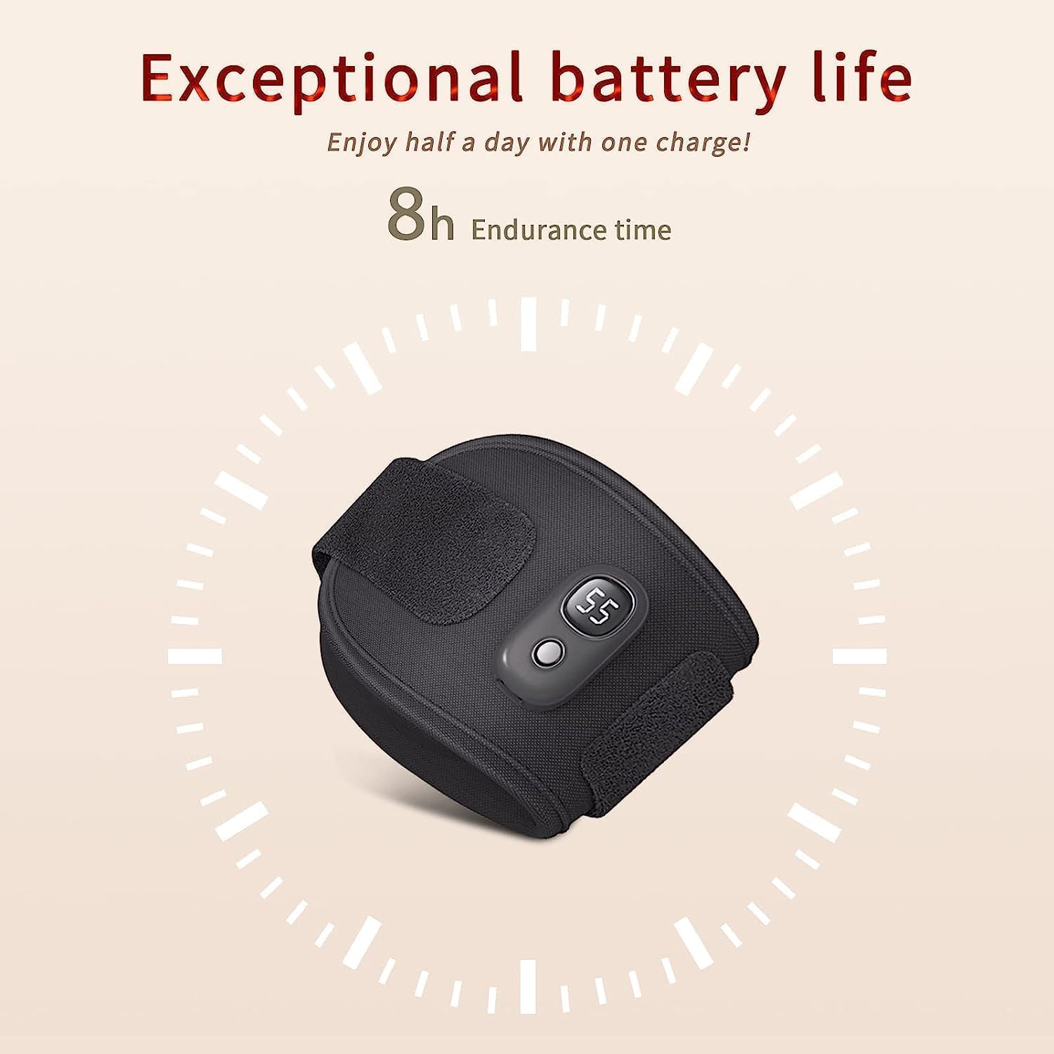 Chauffe-Main Boucle Rechargeable,Chaufferette Main Reutilisable,Chauffage Surround à 360° Température Réglable à 3 Niveaux,Chargement USB-C,Batterie 3000 MAh,Noir