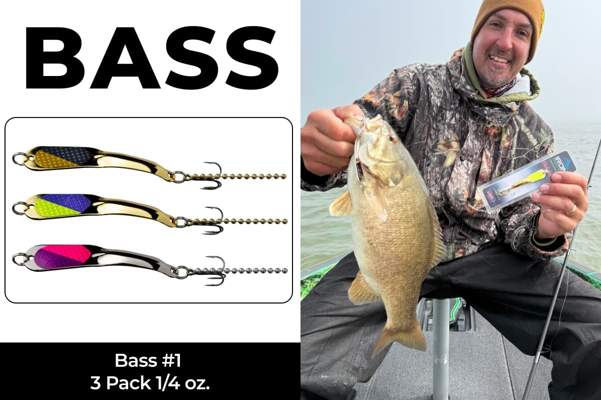 IRON DECOY Spoon Fishing Lures 3-Pack, Multi-Species Metal Spoons for Trout, Walleye, Bass, Salmon, Pike, Ice Fishing & Trolling, Vibrating Spoon Lure Kit