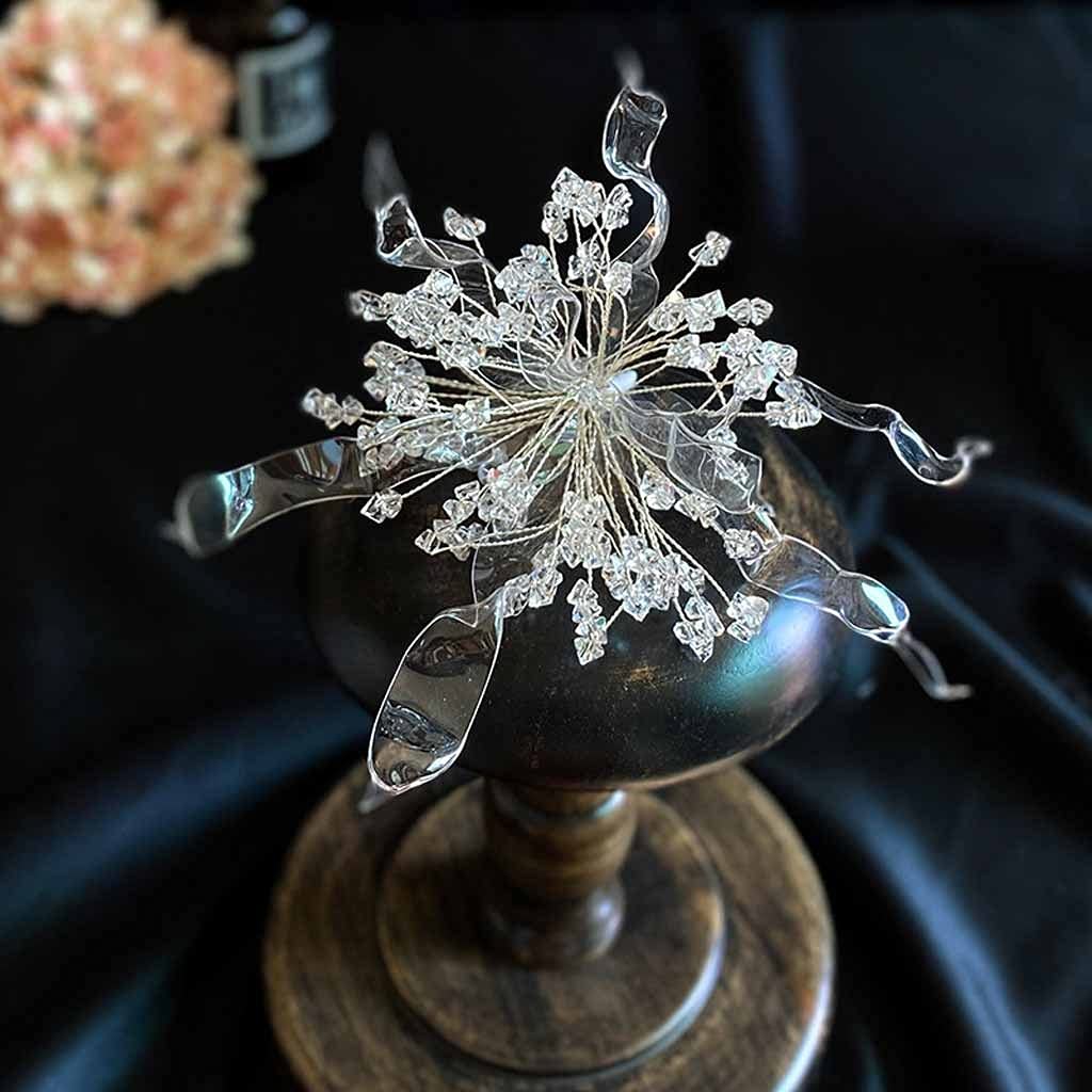 Bridal Flower Prom Tiara Wedding Hair Accessories Bride Handmade ornaments Female Crystal Headdress