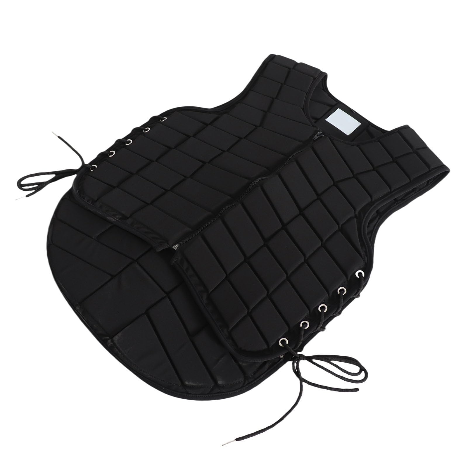 Sxhlseller Chaleco de Equitación para Adultos |Protector de Cuerpo Ecuestre Protector con Cierre de Cremallera, Acolchado Extendido para Absorción de Impactos, Lazos Laterales Ajustables, Poliéster