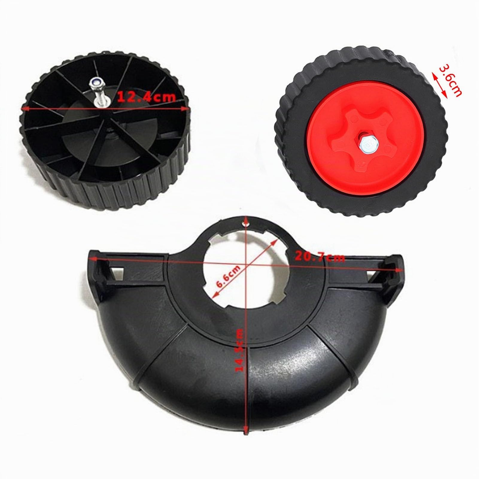 Roue de Support de Tondeuse, Fixation de Roue de Coupe-Bordure Légère, Roues Auxiliaires, Roue de Coupe Réglable en Hauteur, Roue de Remplacement pour la Plupart des Tondeuses à