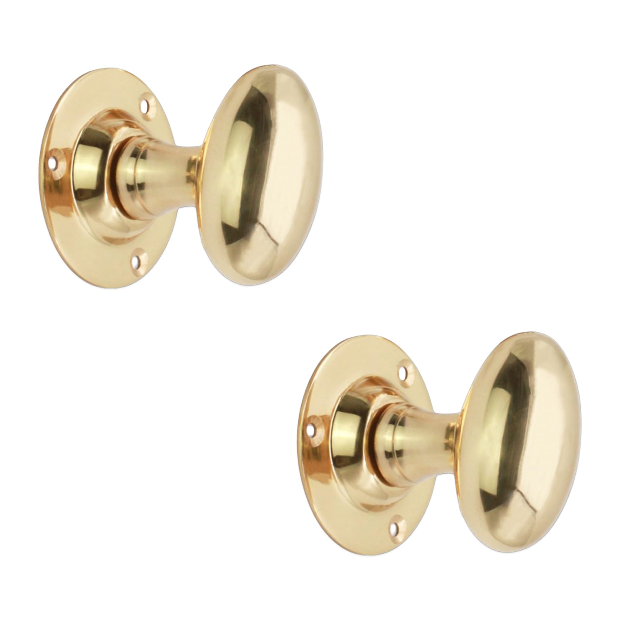Boutons de porte ovales en laiton poli Lyra de style victorien chic