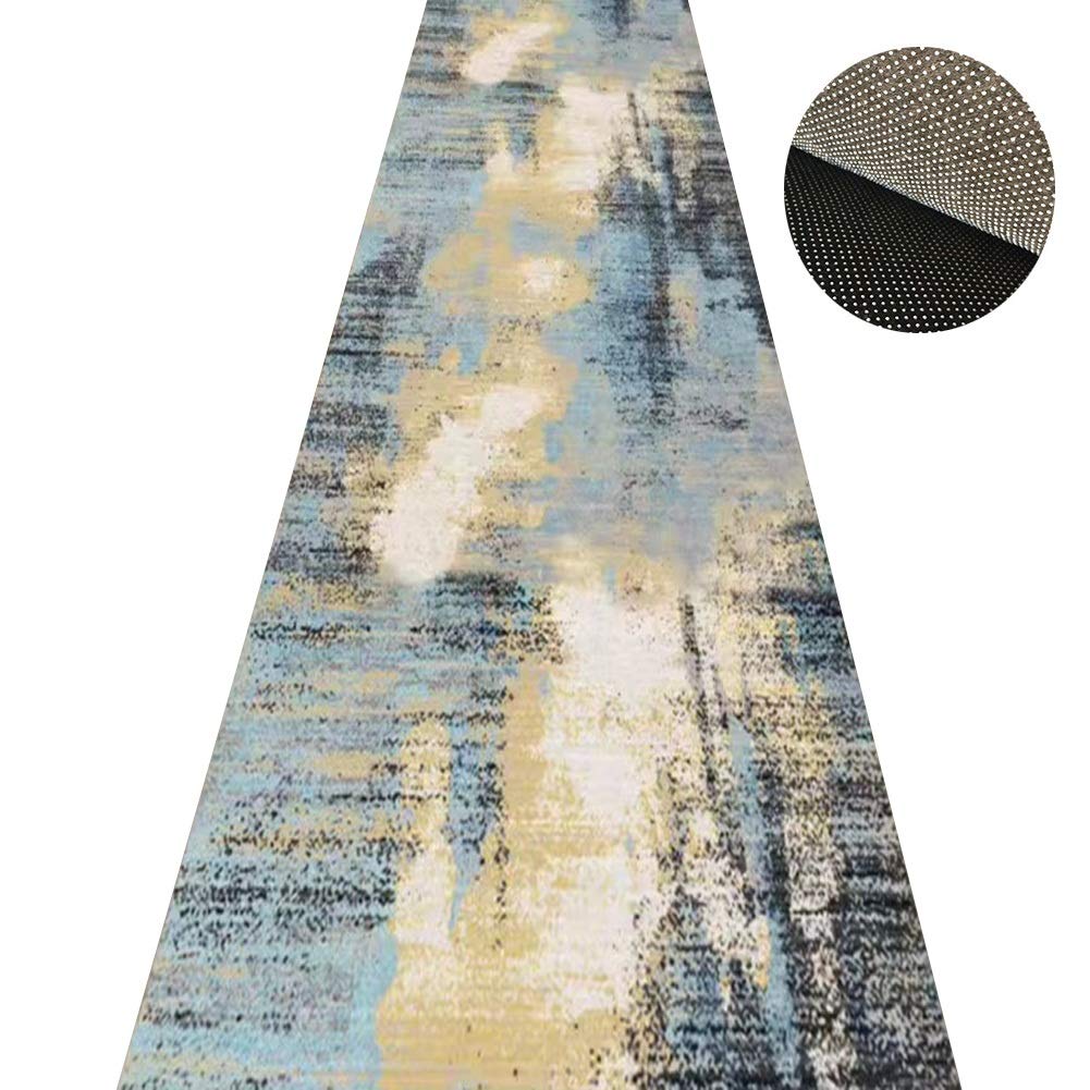 Alfombra de pasillo lavable ZRUYI suave con diseño abstracto moderna