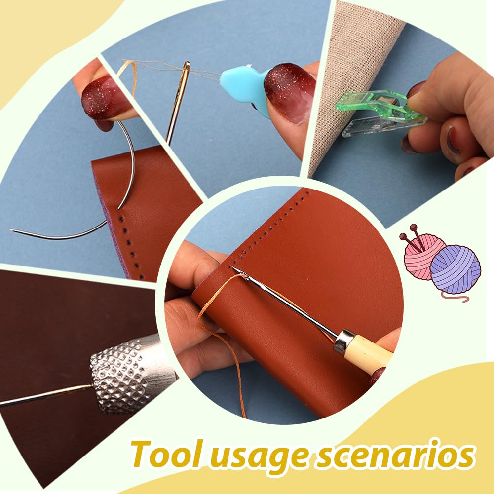 Piashow Kit de reliure de livres 41 pièces - Matériel de reliure en 3 parties - Outils de reliure de livres - Fil ciré - Outils de démarrage de reliure avec ruban de reliure - Alêne pour bricolage de