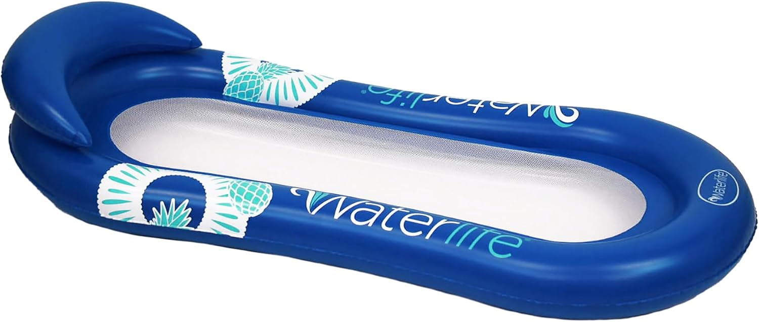 Aqua Luxury Water Pool Lounge – Extra Large – Inflatable Pool Floats for Adults with Headrest, Backrest, Footrest &amp; Cupholder – Multiple Colors/Styles