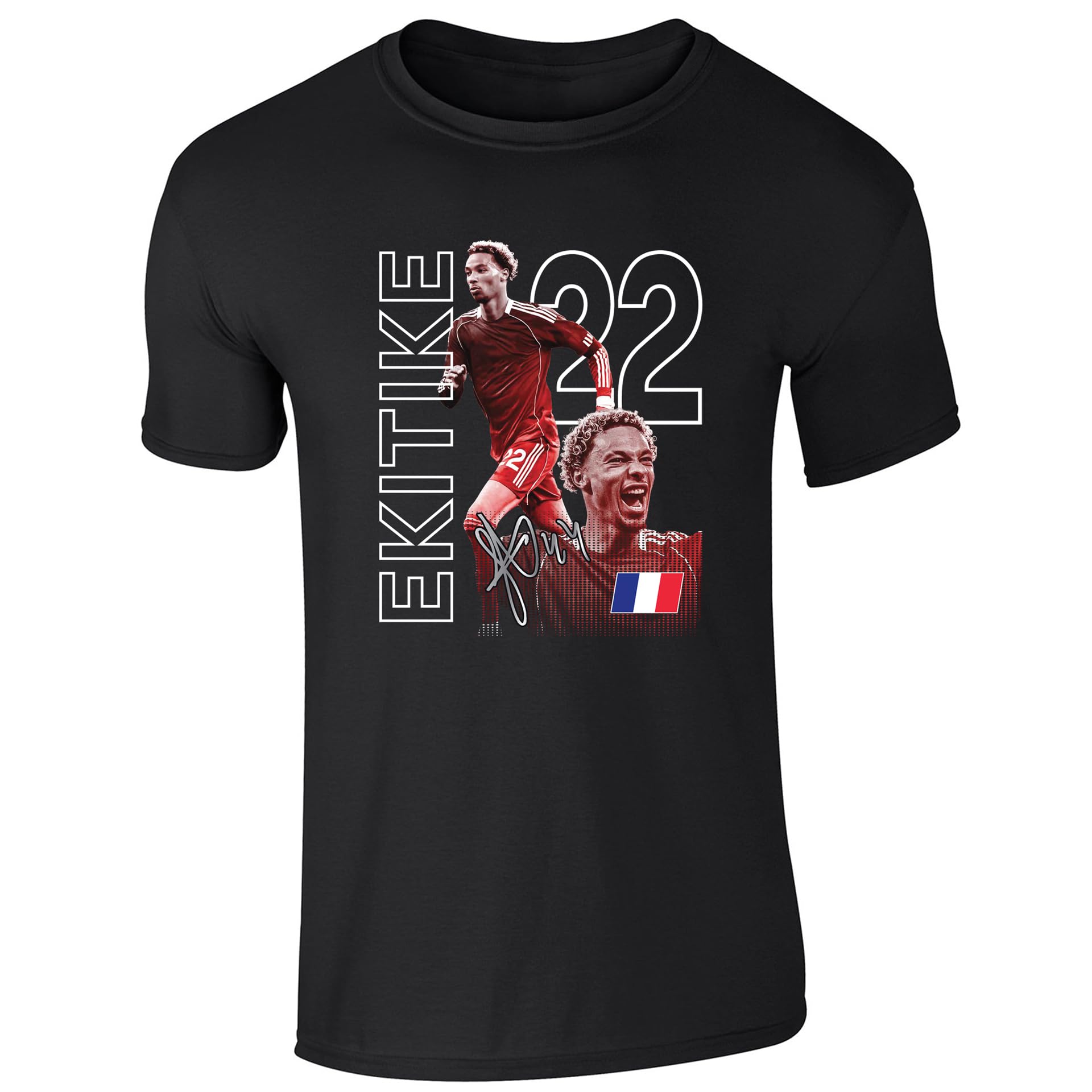 Partisan Unisex Black Ekitike Liverpool Themed T-Shirt – Football Fan Tee (Uk, Alpha, Xl, Regular, Regular, )
