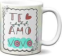 Caneca Dia Dos Avós Presente Te Amo Vovó 2x Mãe Amor (Branca)