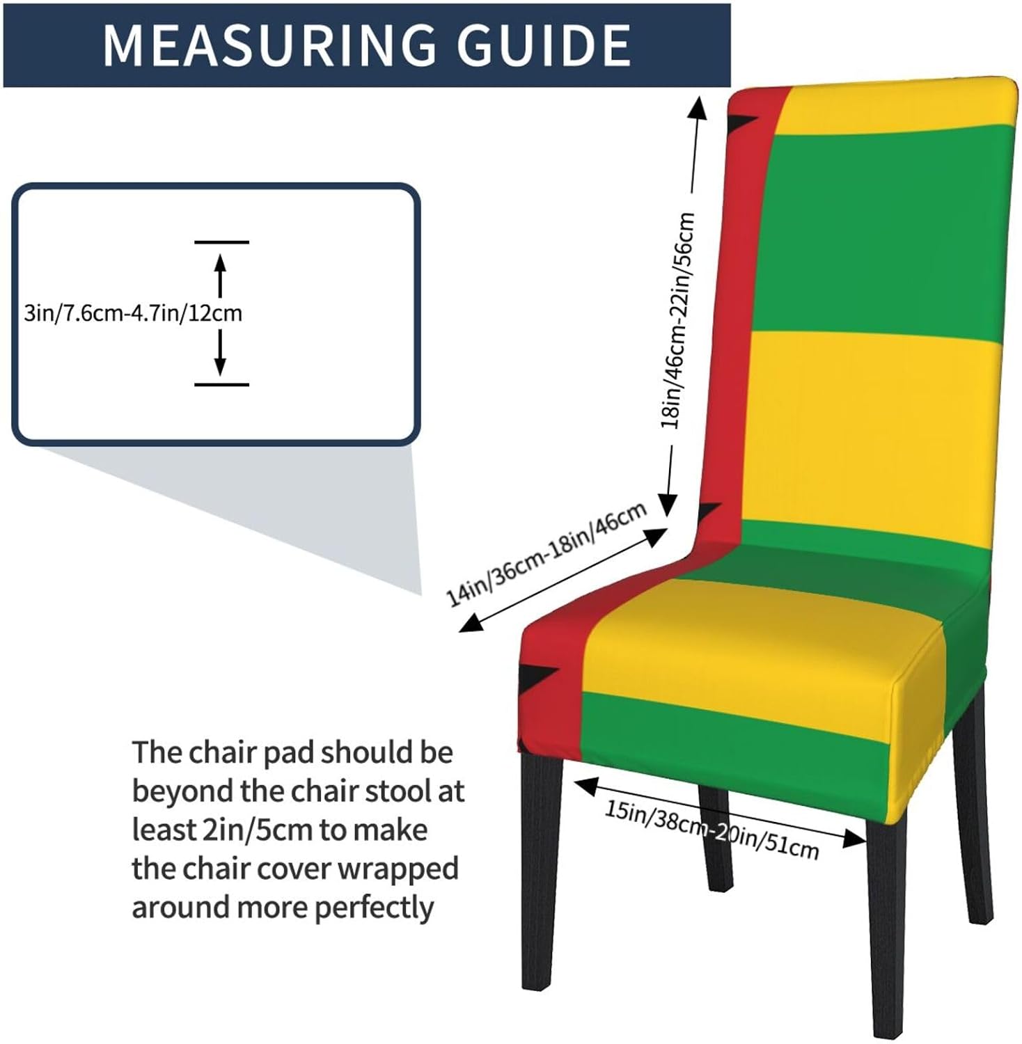 Flag of Guinea-Bissau Prints Protection Cover for Dining Chair – Stretchy & Wrinkle-Resistant Chair Throw Covers for Dining Room, Hotel, and Event Decor