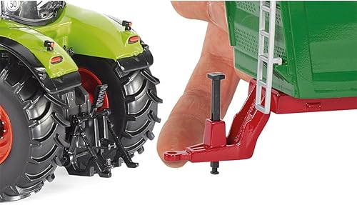 Miniatura 43 de Siku 1979, Claas Axion 850 con cargador frontal, 1:50, metal/plástico, verde, pala móvil, enganche trasero, se puede combinar remolques de la misma