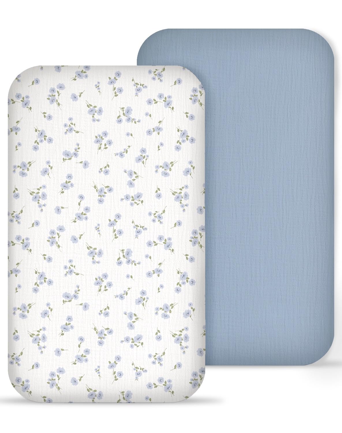 Muslin Bedside Bassinet Sheets 2 Pack, 33" X 20"