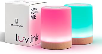 LuvLink Friendship Lamp v2 Extended WiFi Range - Simple Bluetooth Setup (Set of Two) [Energy Class A+++]