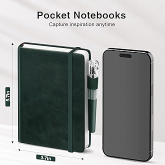 Oucaru Small Notebook College Ruled, 3 Pack (Green) 3.7x5.7 in Pocket Notebook Journaling Notebooks Mini Hardcover Lined Note Pads with Pens for Work Business Travel and Office Supplies