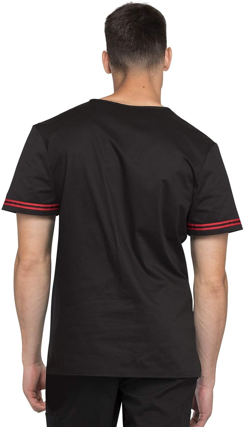 Cherokee Tooniforms Men's Men's V-Neck Top Mickey Star S