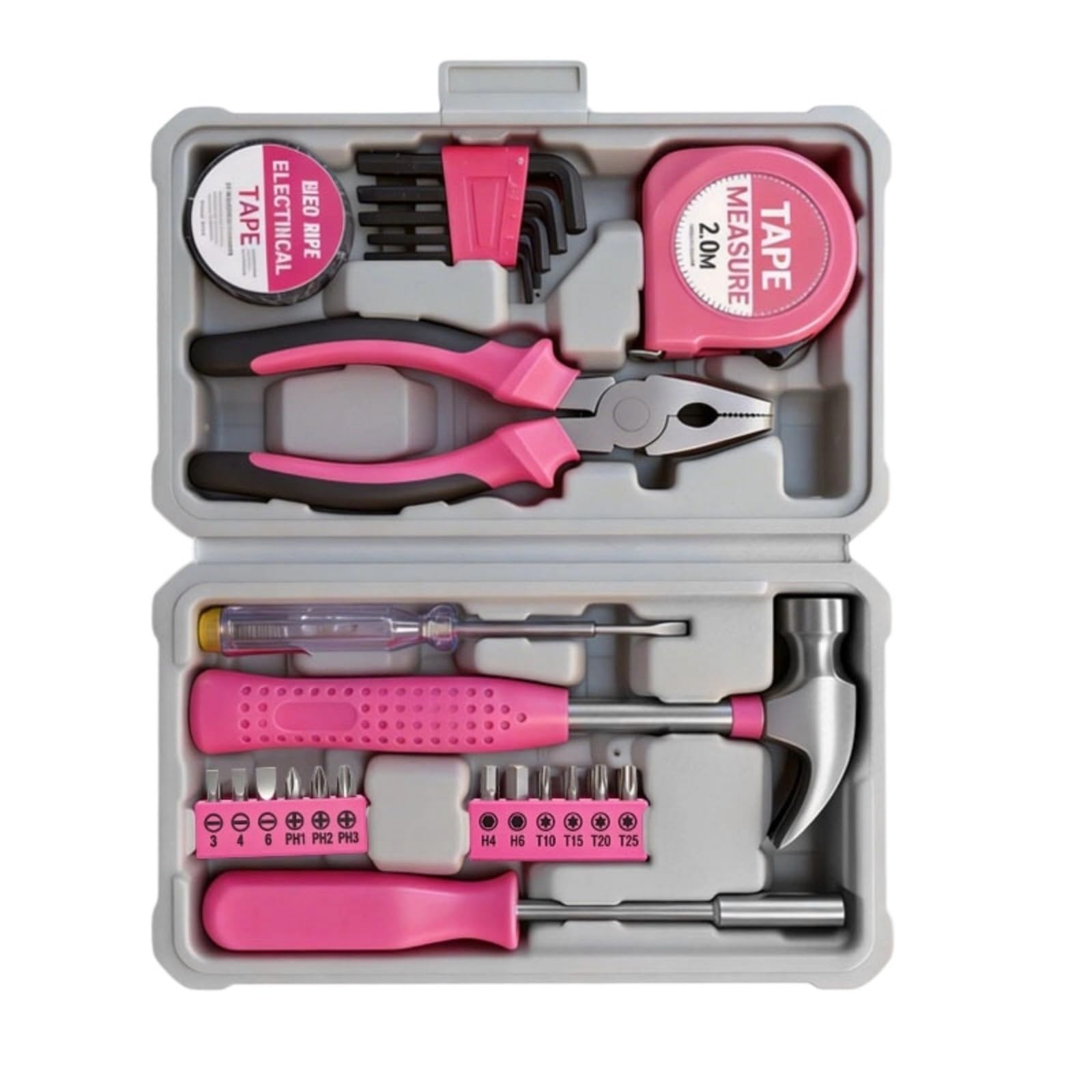 Fgdtree Women's Professional 23Pc Steel Tool Set With Ergonomic Grip For Home Repairs Permanent Hand Equipment For Home