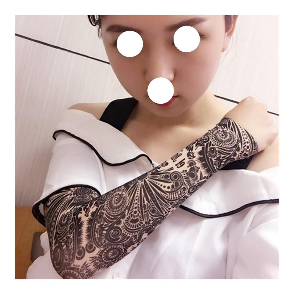 1 x Unisex-Sommer-Tattoo-Armstulpen für Herren, Unisex, Damen, Sonnenschutz, Arm-T-Shirt, UV-Schutz, Hip-Hop, Punk, Slip-On-Tattoo, 11,5 Stück, 11, One size