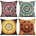 Set di 4 Cuscini Divano Boemia mandala Moderni Cotone Biancheria Decorativo Copricuscini Divano 45x45 cm
