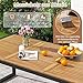 GOPLUS Gartentisch, 200×90cm Terrassentisch wetterfest mit Metallrahmen und 3 Massivholzplatten, Esstisch rechteckig mit 5cm Schirmloch für 8 Personen, für Outdoor Garten Terrasse Hof (Modell E)