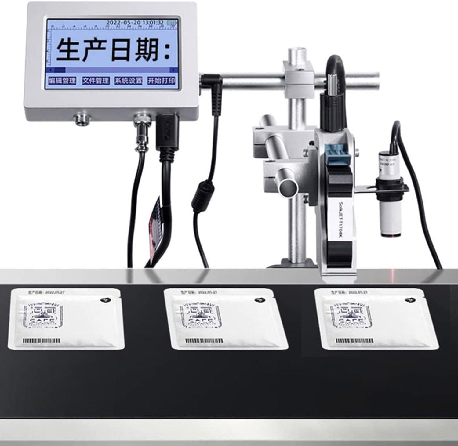 Automatic Coding Machine Expiry Date Printer Online Inkjet Thermal For Production Date/Logo/Picture/QR-Code/Barcode/Batch Number(25.4mm)
