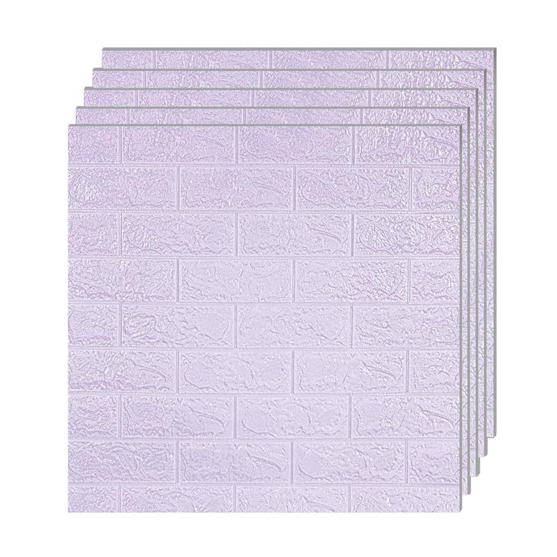 Image of KASHIVAL Self-Adhesive Waterproof PE Foam 3D Wall Panels Wallpaper Sticker for Bathroom, Living Room, Hotel and Home Decoration (70 x 70cm, Appx. 5.3Sq Feet) (JD Purple Brick)