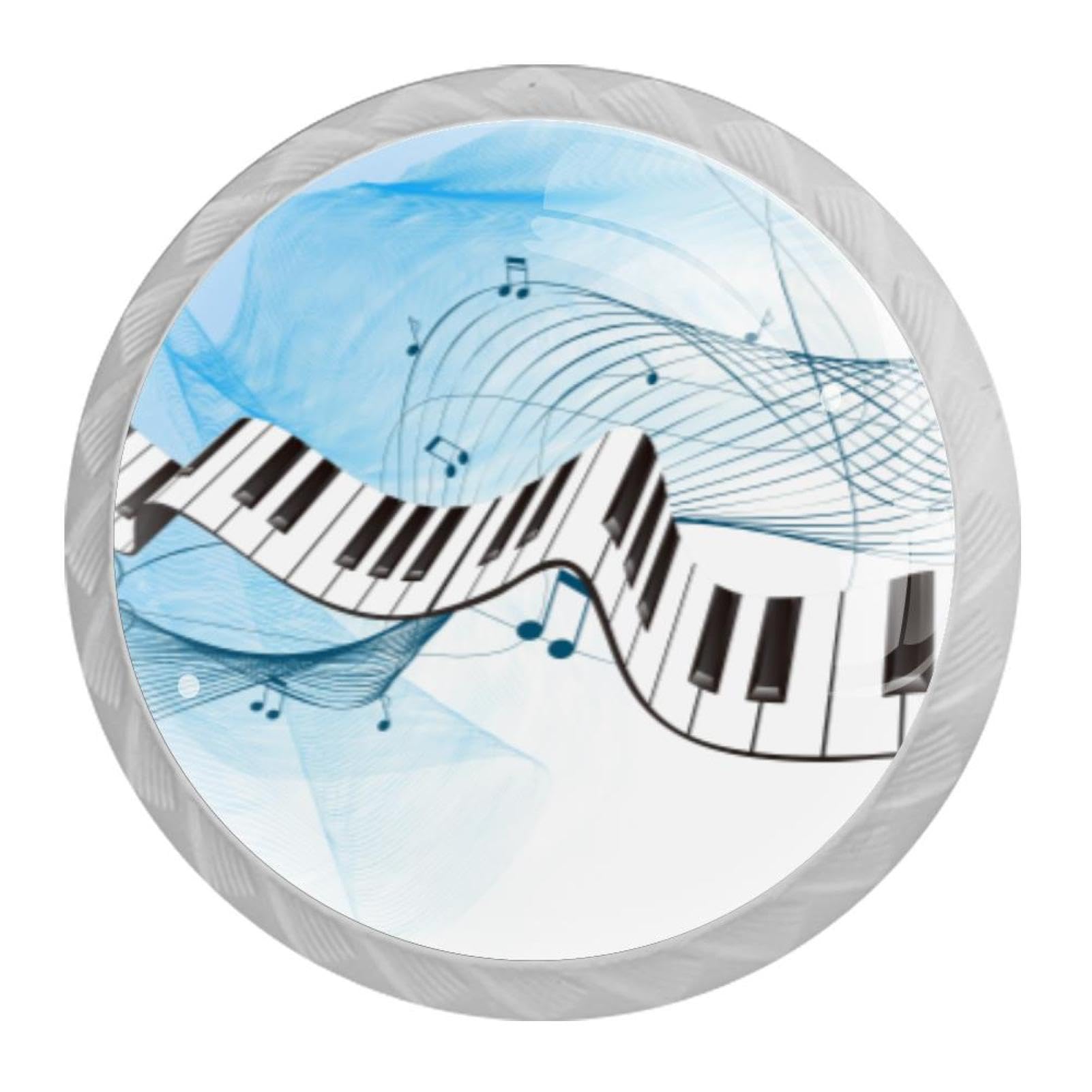 Tqmspg 4 Pieces Drawer Pulls Piano Keyboard Door Knobs Dresser Handles for Kitchen Wardrobe Cupboard Hardware Furniture