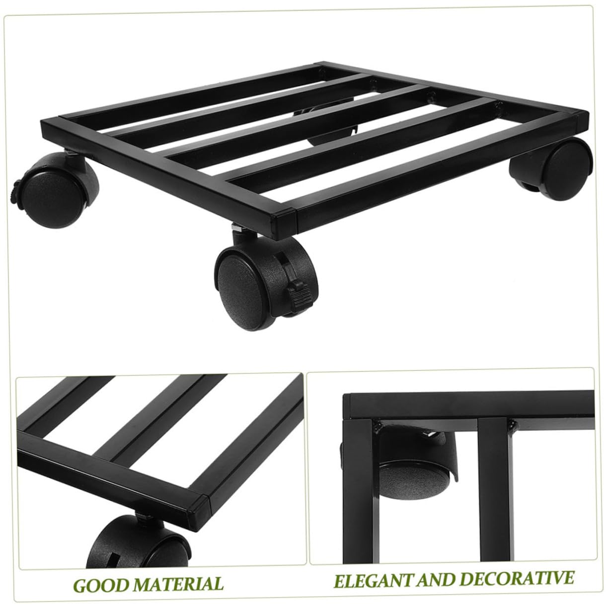 Abaodam Portavasi in Metallo Ruote per Interni Ed Esterni Supporto per Piante Mobile Carrello per Vasi Pesanti e Alberi in Vaso
