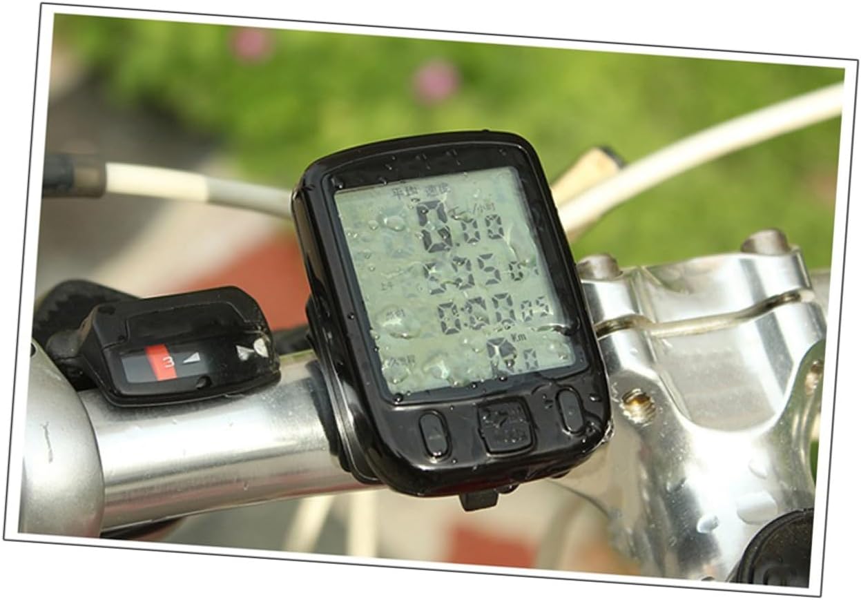 Yardwe Wired Mountain Bike Speedometer Cycle Computer with LCD Display Odometer for Road Cycling Hiking and Outdoor Adventure Easy Install Compatible with Folding Bikes