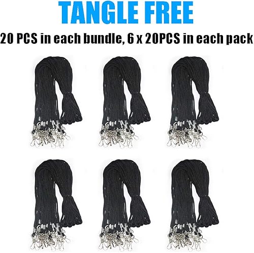 Miniatura 2 de 120 cordones negros premium al por mayor, cordón redondo de 36 pulgadas con gancho giratorio en J para placa de identificación, VIP, escuela, niños,