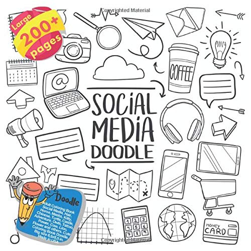 Adult Coloring Book Social Media, Hair, Horse, Masks, Kitty, Chinese, Turtle, Castle, Adventure, Owls, Tattoo, Power, Cow, Lion, Flower and others. ... Doodle (Social Media and others Coloring)